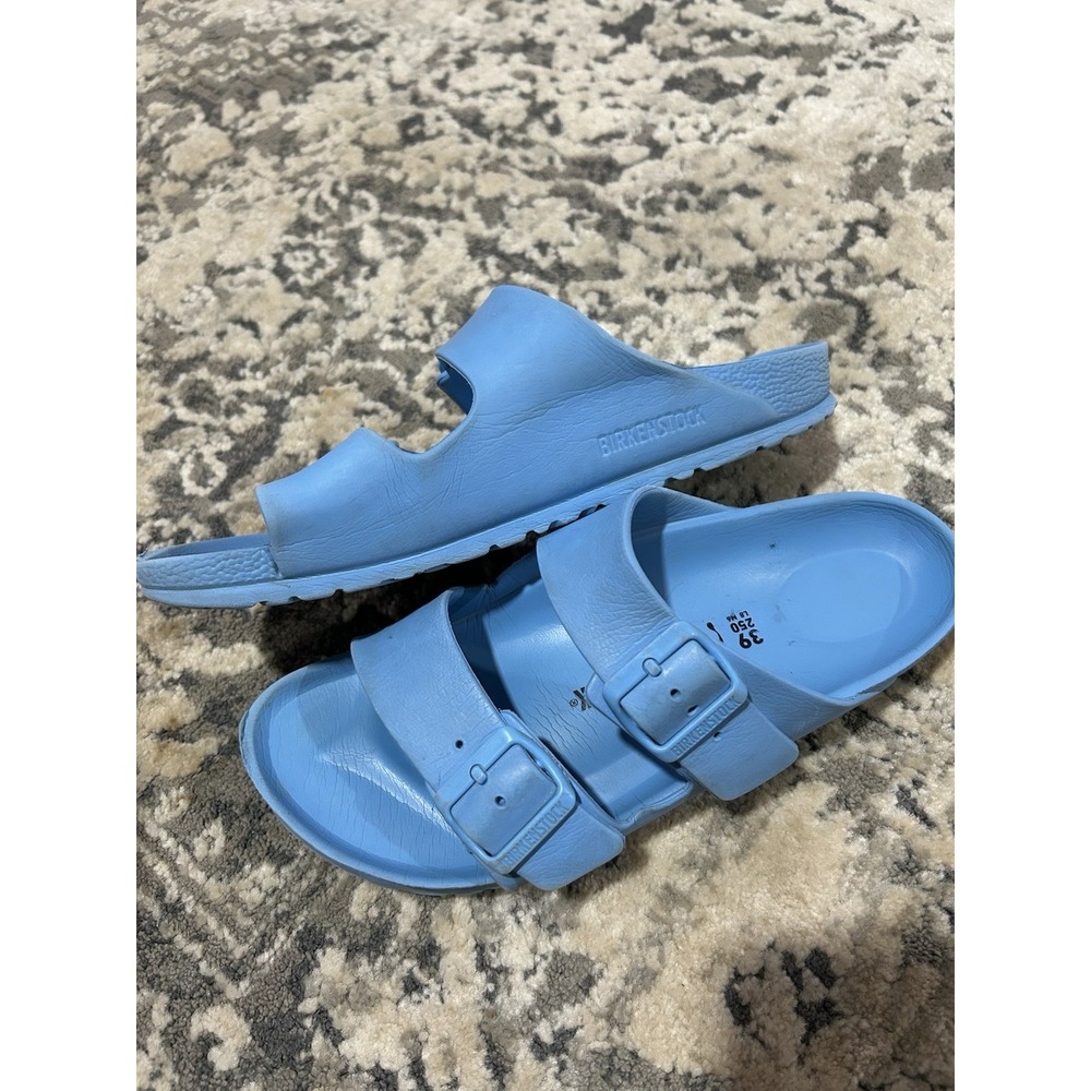 Blue Rubber Birkenstock Slides Size 39